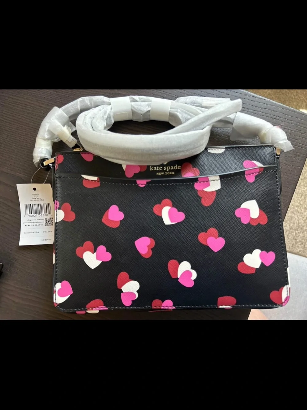 NWT Kate Spade Saffiano Leather Flutter Heart’s Rory Crossbody Bag Black New